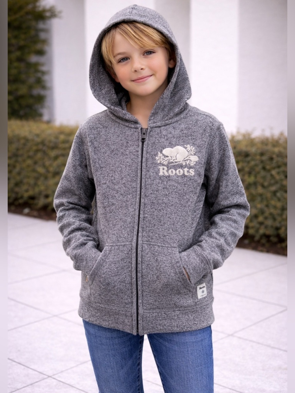 Roots Canada Heather Gray Kids Hoodie